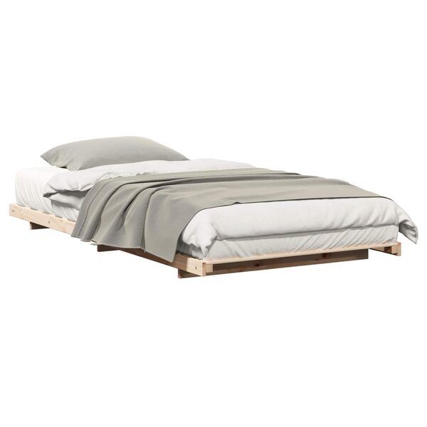 vidaXL Cadre de lit surélevé Marron 90 x 210 cm Bois massif en pin