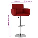 vidaXL Tabourets de bar lot de 2 rouge bordeaux similicuir