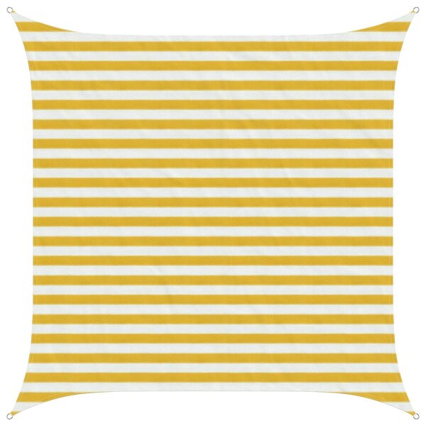 vidaXL Voile d'ombre Jaune et blanc 2 5 x 2 5 m HDPE