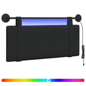 vidaXL Tête de lit suspendue Noir Tissu