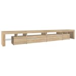 vidaXL Meuble TV avec lumières LED Chêne sonoma 290x36 5x40 cm