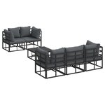 vidaXL Ensemble de canapé de jardin 6 Pièces Noir 70 x 70 x 32 cm