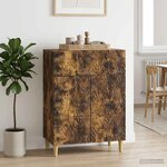 vidaXL Buffet Chêne fumé 66 x 34 5 x 90 cm Bois d'ingénierie
