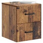 vidaXL Cabinet de chevet mural 2 Pièces Bois ancien 34 5 x 33 x 40 cm