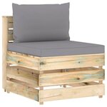 vidaXL Salon de jardin 10 Pièces avec coussins Bois imprégné de vert