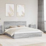 vidaXL Lit de Rangement Gris Sonoma 180 x 200 cm Bois d'ingénierie
