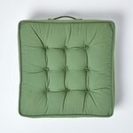 Coussin d'assise rehausseur en coton Vert foncé  50 x 50 x 10 cm - HOMESCAPES