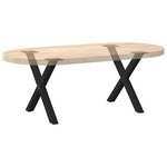 vidaXL Pieds de table basse en forme de X  2 pièces  noir  60 x (42-43) cm  acier