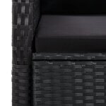 vidaXL Ensemble à manger de jardin 9Pièces coussins noir résine tressée