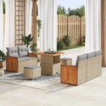 vidaXL Ensemble de canapé de jardin 8 Pièces Beige et Gris clair