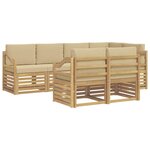 vidaXL Ensemble de canapés d'extérieur 7 Pièces Blanc et Beige
