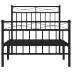 vidaXL Cadre de lit métal avec tête de lit/pied de lit noir 90x200 cm
