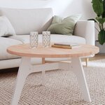 vidaXL Dessus de table Ø80x2 5 cm rond bois massif de hêtre