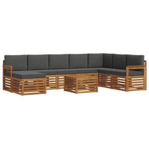 vidaXL Ensemble de canapés d'extérieur 9 Pièces Naturel et Anthracite