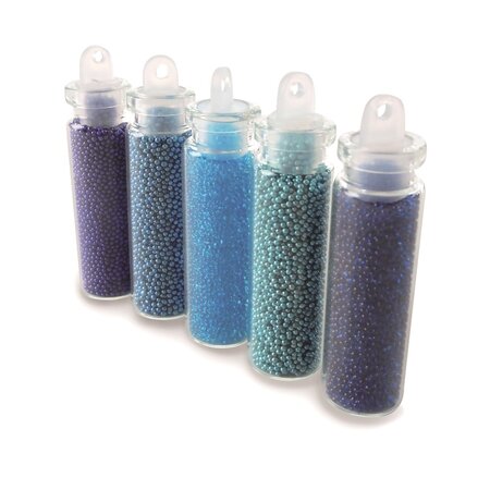 Loisirs créatifs diy - 5 bouteilles de microbilles - tons océan