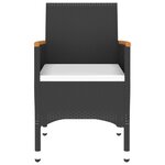 vidaXL Ensemble à manger de jardin 3 Pièces Résine tressée Noir