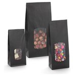 Sachet kraft noir à fenêtre 10 x 29 x 5 5 cm (lot de 100)