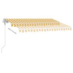 vidaXL Auvent automatique sur pied 350x250 cm Jaune/Blanc