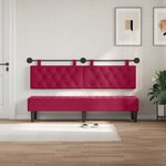 vidaXL Tête de lit suspendue Bordeaux Velours