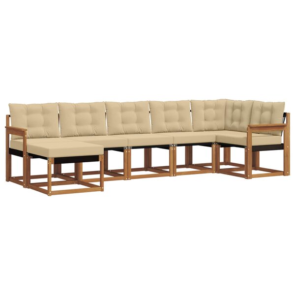 vidaXL Ensemble de canapés d'extérieur 7 Pièces Naturel et Beige