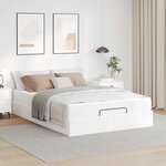 vidaXL Cadre de lit avec matelas avec matelas 2 Pièces Blanc PVC