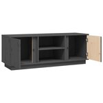 vidaXL Meuble TV Gris 110x35x40 5 cm Bois de pin massif