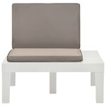 vidaXL Chaise de salon de jardin avec coussin Plastique Blanc