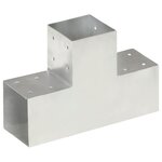 vidaXL Connecteurs de poteau 4Pièces Forme en T Métal galvanisé 101x101mm