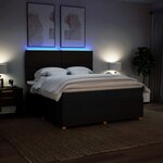 vidaXL Sommier à lattes de lit avec matelas Noir 180x200 cm Tissu