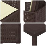 vidaXL Ensemble de salle à manger pour jardin 5 Pièces Marron et crème PP