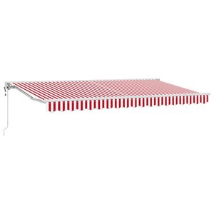vidaXL Auvent Rétractable Rouge et Blanc 400x200 cm Aluminium
