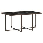 vidaXL Ensemble à manger de jardin et coussins 7 Pièces marron rotin