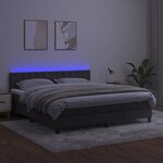 vidaXL Sommier à lattes de lit matelas et LED Gris foncé 160x200 cm