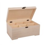 Coffre en bois et case de 6 rangement à personnaliser - 28 x 18 x 13 5 cm
