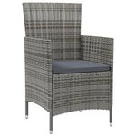 vidaXL Ensemble à manger d'extérieur 5Pièces coussins résine tressée gris