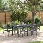 vidaXL Ensemble de salle à manger pour jardin 7 Pièces Anthracite Acier