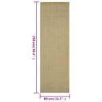 vidaXL Tapis Sisal naturel 80x250 cm Vert
