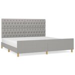 vidaXL Cadre de lit sans matelas avec tête de lit gris clair tissu