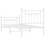 vidaXL Cadre de lit métal sans matelas avec pied de lit blanc 90x190cm