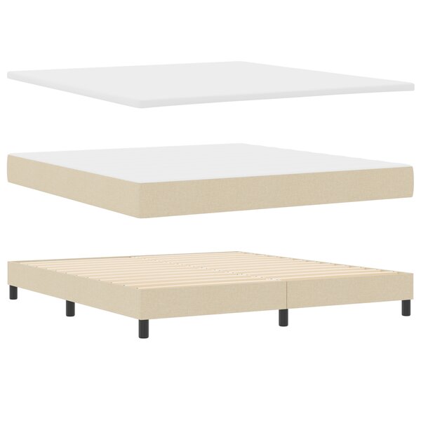 Lit tapissier vidaXL avec matelas Crème 180x200 cm Tissu
