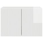 vidaXL Meuble TV mural Montage mural Blanc brillant 59 5 x 31 x 40 cm