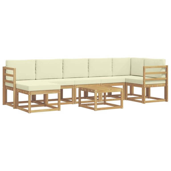 vidaXL Ensemble de canapés d'extérieur 8 pc Blanc et crème Polyester