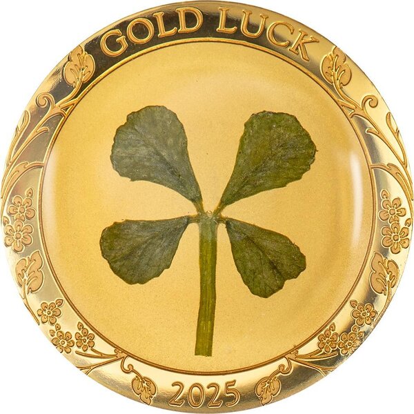 Pièce de monnaie en Or 1 Dollar g 1 Millésime 2025 Four Leaf Clover OUNCE OF LUCK