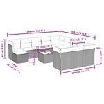vidaXL Salon de jardin avec coussins 13 Pièces beige résine tressée