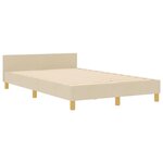 vidaXL Cadre de lit avec tête de lit Crème 120 x 190 cm tissu
