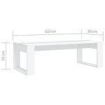 vidaXL Table basse Blanc brillant 110x50x35 cm Bois d'ingénierie