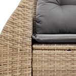 vidaXL Canapé de jardin avec coussins 2 places beige résine tressée