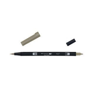 Feutre dessin double pointe abt dual brush pen n57 gris chaud 5 tombow