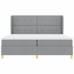 vidaXL Lit à ressorts avec matelas gris foncé 90x190 cm Gris clair