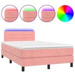 vidaXL Sommier à lattes de lit avec matelas et LED Rose 120x200cm